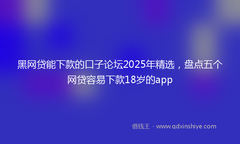 黑网贷能下款的口子论坛2025年精选，盘点五个网贷容易下款18岁的app
