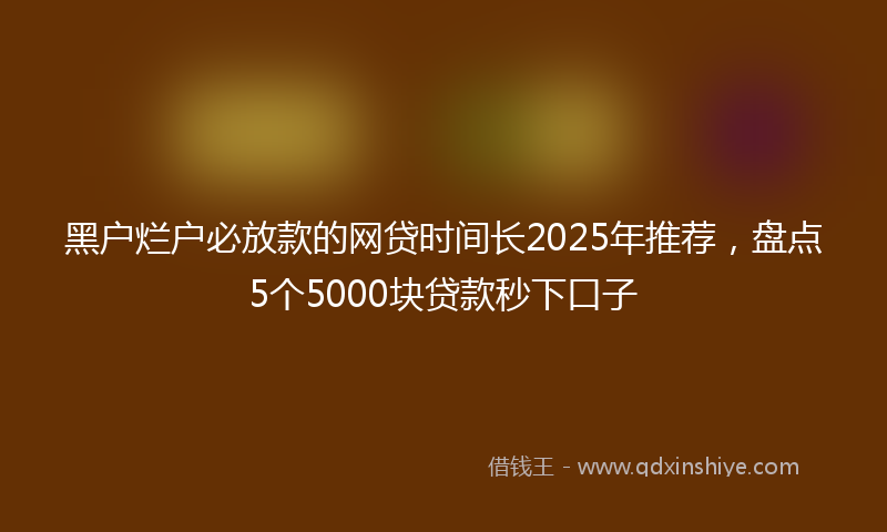 黑户烂户必放款的网贷时间长2025年推荐，盘点5个5000块贷款秒下口子
