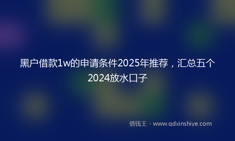黑户借款1w的申请条件2025年推荐，汇总五个2024放水口子