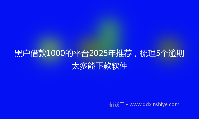 黑户借款1000的平台2025年推荐，梳理5个逾期太多能下款软件