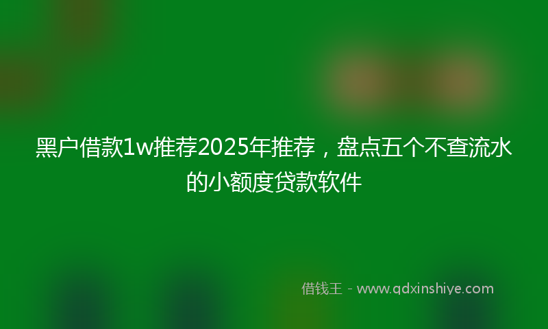 黑户借款1w推荐2025年推荐，盘点五个不查流水的小额度贷款软件