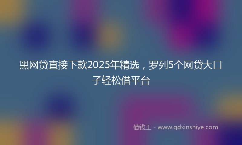 黑网贷直接下款2025年精选，罗列5个网贷大口子轻松借平台