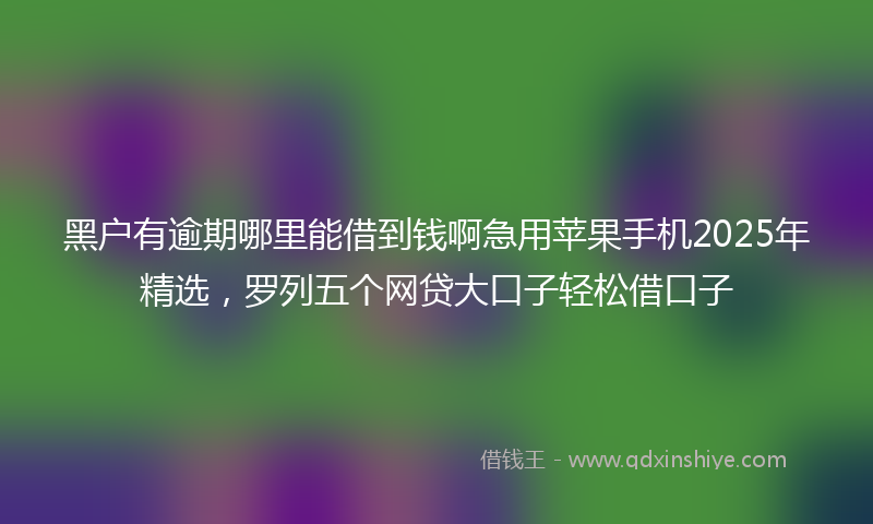 黑户有逾期哪里能借到钱啊急用苹果手机2025年精选，罗列五个网贷大口子轻松借口子