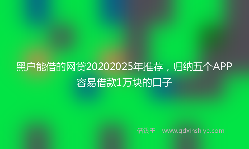 黑户能借的网贷20202025年推荐，归纳五个APP容易借款1万块的口子