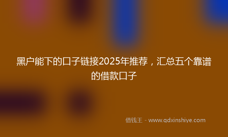 黑户能下的口子链接2025年推荐，汇总五个靠谱的借款口子