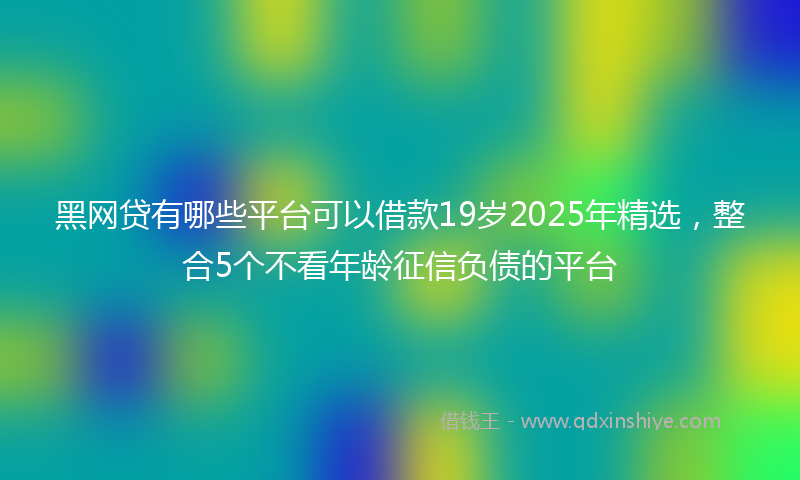 黑网贷有哪些平台可以借款19岁2025年精选，整合5个不看年龄征信负债的平台