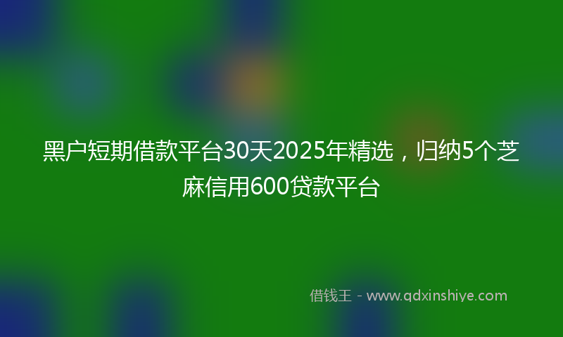 黑户短期借款平台30天2025年精选，归纳5个芝麻信用600贷款平台
