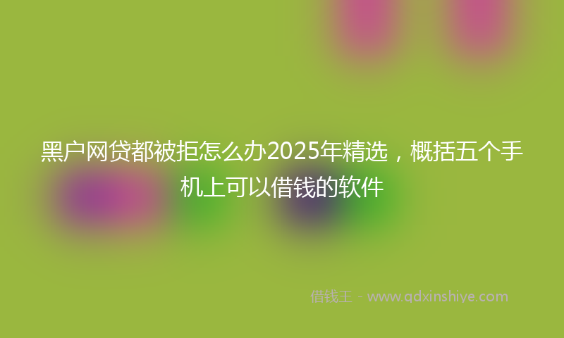 黑户网贷都被拒怎么办2025年精选，概括五个手机上可以借钱的软件