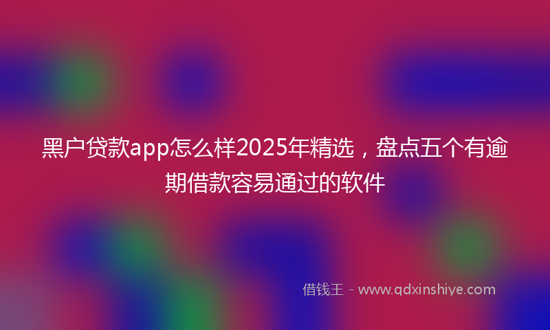 黑户贷款app怎么样2025年精选，盘点五个有逾期借款容易通过的软件