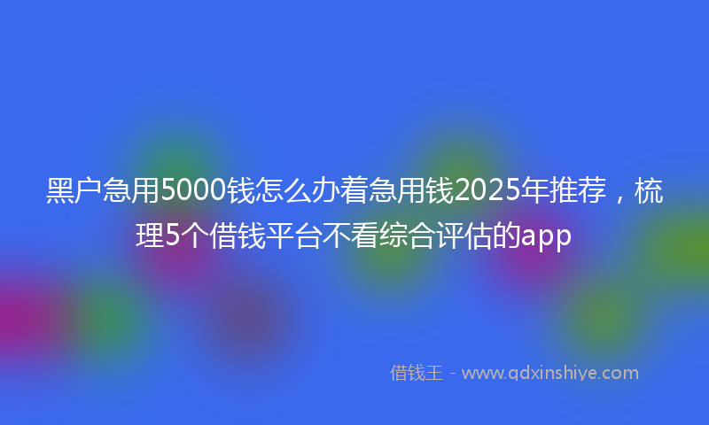 黑户急用5000钱怎么办着急用钱2025年推荐,梳理5个借钱平台不看综合评估的app