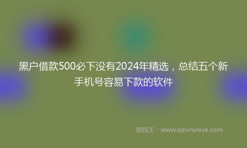 黑户借款500必下没有2024年精选，总结五个新手机号容易下款的软件
