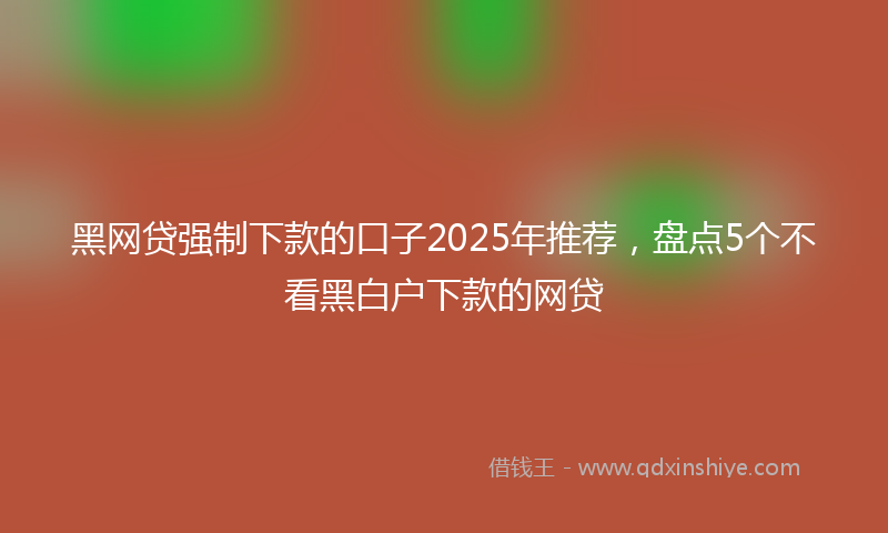 黑网贷强制下款的口子2025年推荐，盘点5个不看黑白户下款的网贷