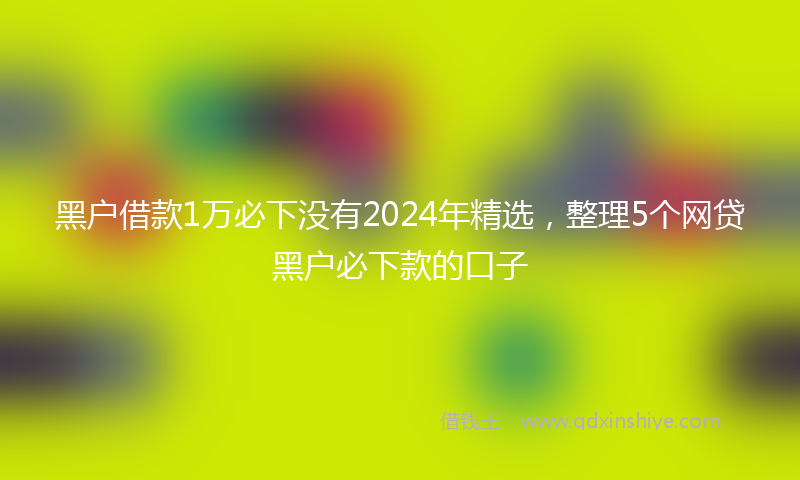 黑户借款1万必下没有2024年精选，整理5个网贷黑户必下款的口子