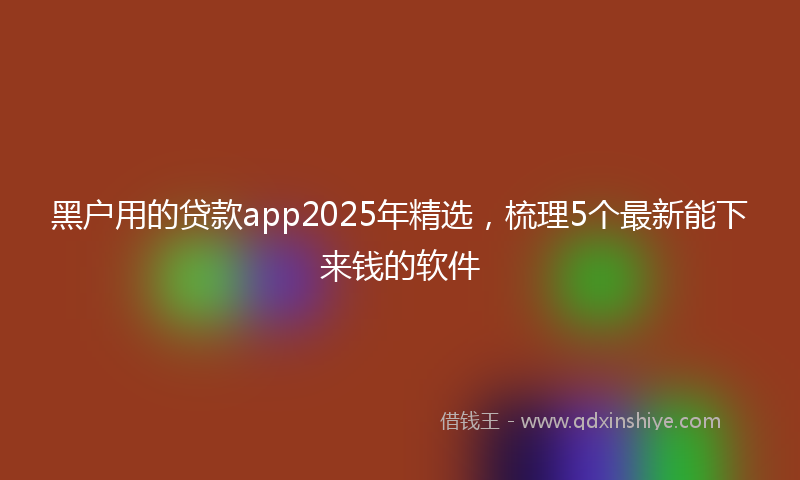黑户用的贷款app2025年精选，梳理5个最新能下来钱的软件