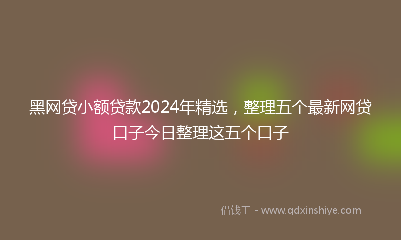 黑网贷小额贷款2024年精选，整理五个最新网贷口子今日整理这五个口子