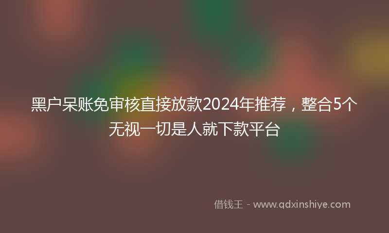 黑户呆账免审核直接放款2024年推荐，整合5个无视一切是人就下款平台