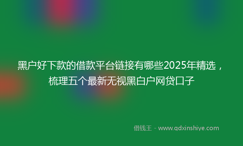 黑户好下款的借款平台链接有哪些2025年精选，梳理五个最新无视黑白户网贷口子