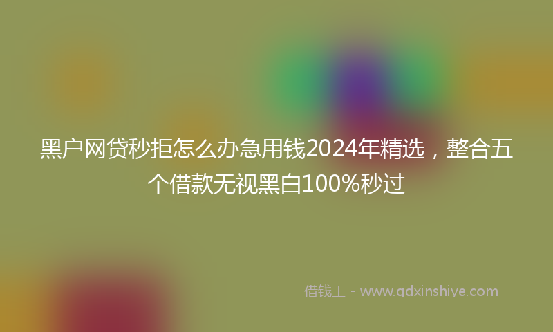 黑户网贷秒拒怎么办急用钱2024年精选，整合五个借款无视黑白100%秒过