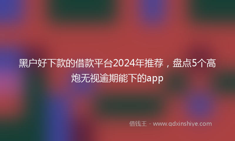 黑户好下款的借款平台2024年推荐，盘点5个高炮无视逾期能下的app