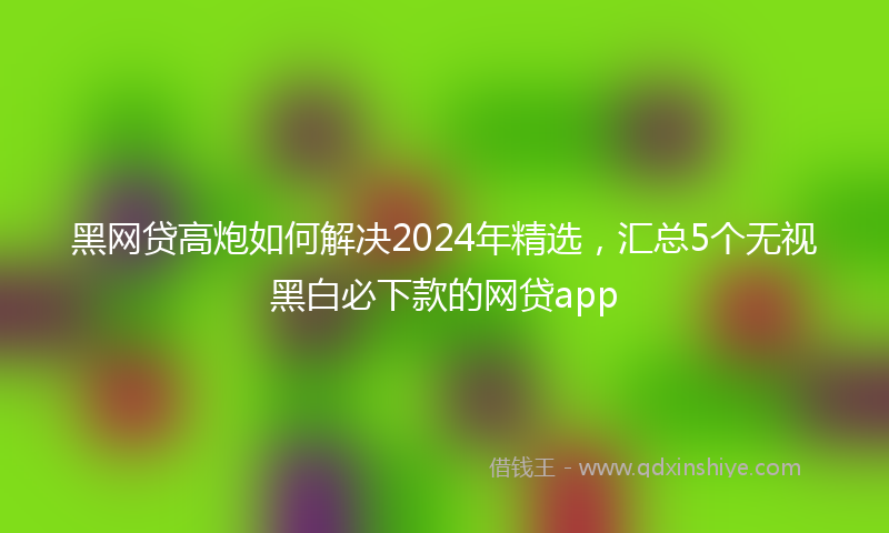 黑网贷高炮如何解决2024年精选，汇总5个无视黑白必下款的网贷app