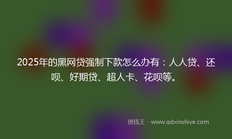 2025年的黑网贷强制下款怎么办有：人人贷、还呗、好期贷、超人卡、花呗等。