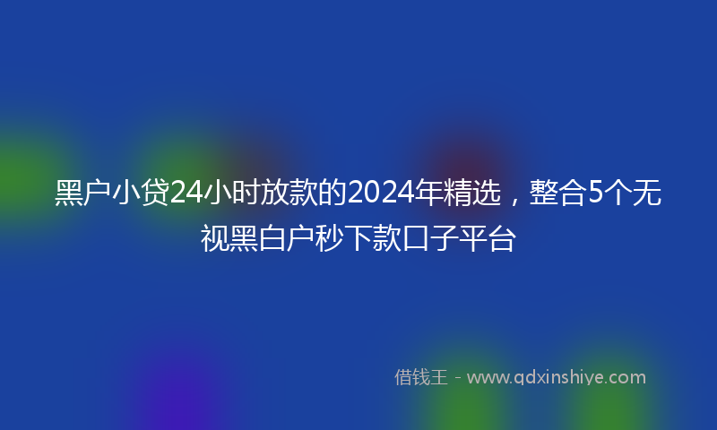 黑户小贷24小时放款的2024年精选，整合5个无视黑白户秒下款口子平台