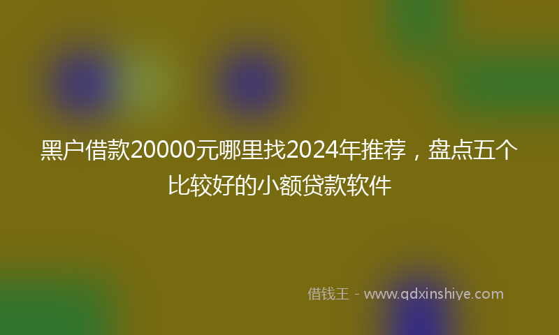 黑户借款20000元哪里找2024年推荐，盘点五个比较好的小额贷款软件