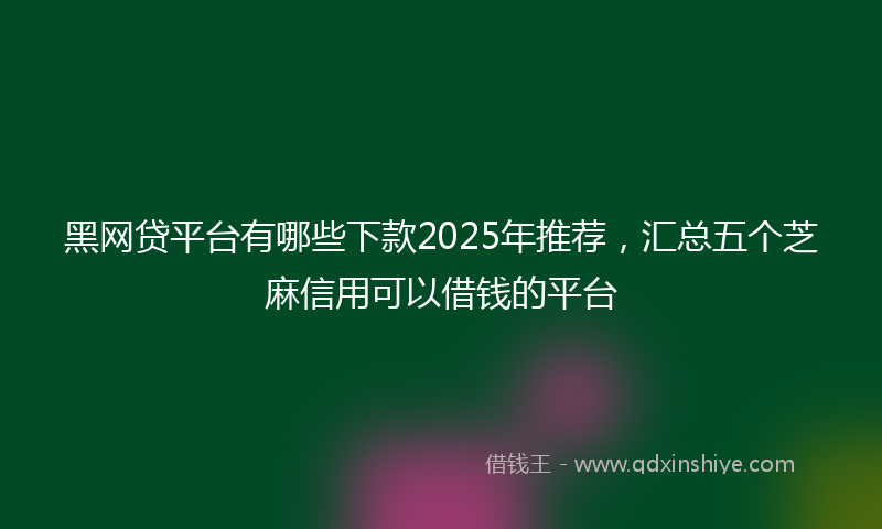 黑网贷平台有哪些下款2025年推荐，汇总五个芝麻信用可以借钱的平台