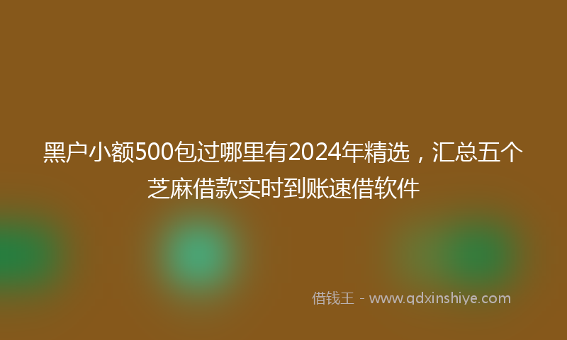 黑户小额500包过哪里有2024年精选，汇总五个芝麻借款实时到账速借软件