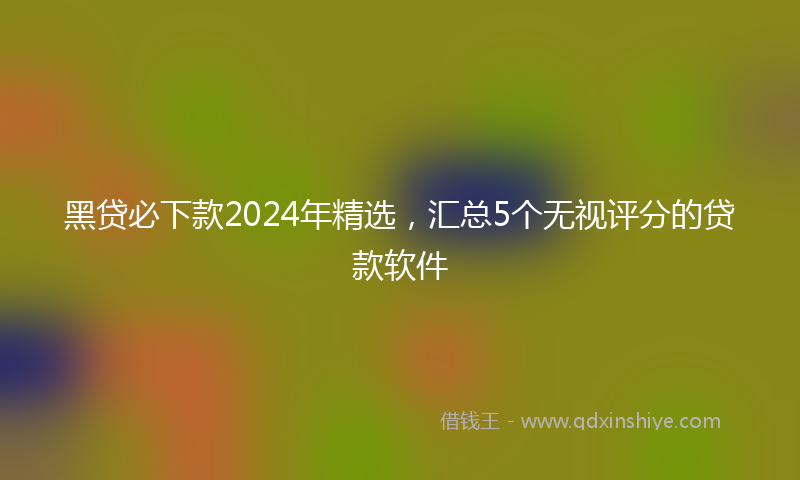 黑贷必下款2024年精选，汇总5个无视评分的贷款软件