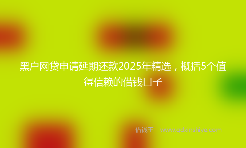 黑户网贷申请延期还款2025年精选，概括5个值得信赖的借钱口子