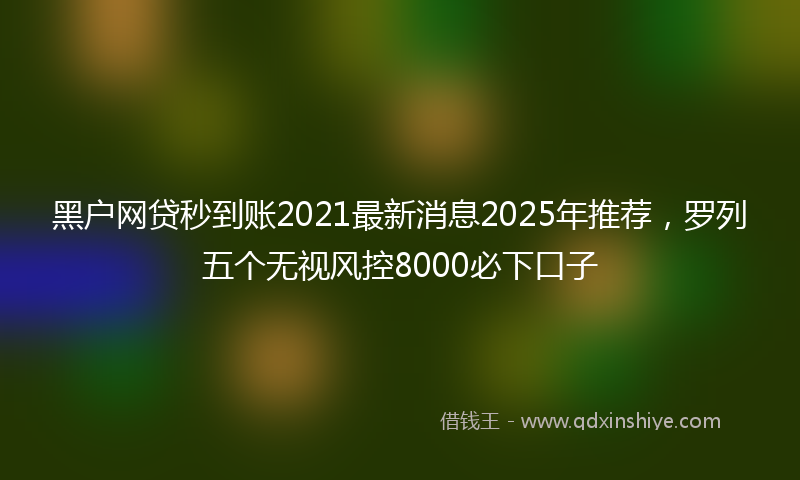 黑户网贷秒到账2021最新消息2025年推荐，罗列五个无视风控8000必下口子