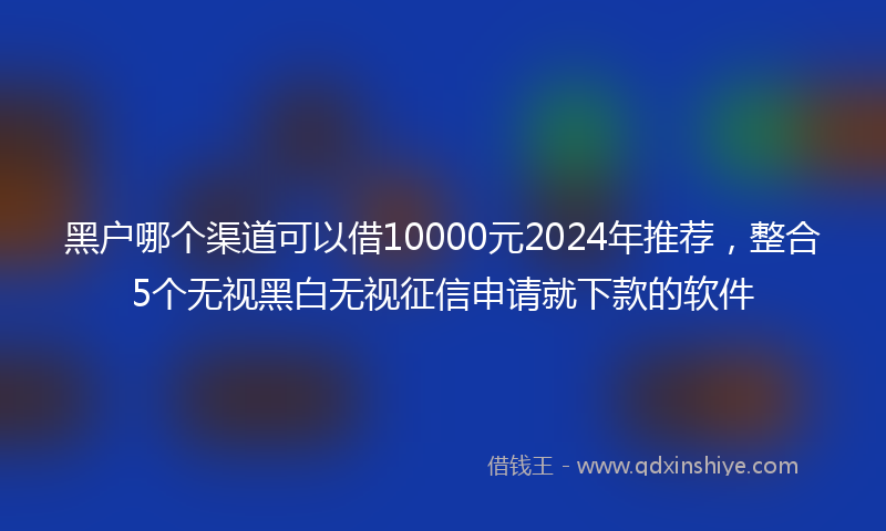 黑户哪个渠道可以借10000元2024年推荐，整合5个无视黑白无视征信申请就下款的软件