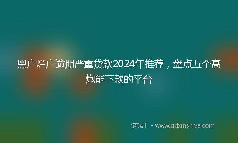黑户烂户逾期严重贷款2024年推荐，盘点五个高炮能下款的平台