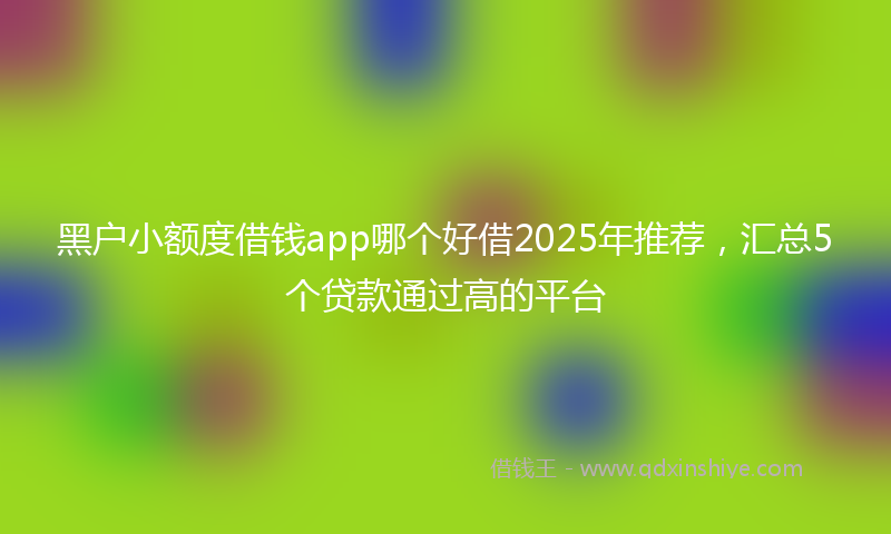 黑户小额度借钱app哪个好借2025年推荐，汇总5个贷款通过高的平台