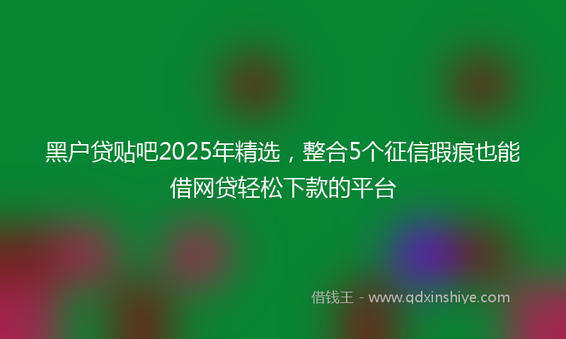 黑户贷贴吧2025年精选，整合5个征信瑕疵也能借网贷轻松下款的平台