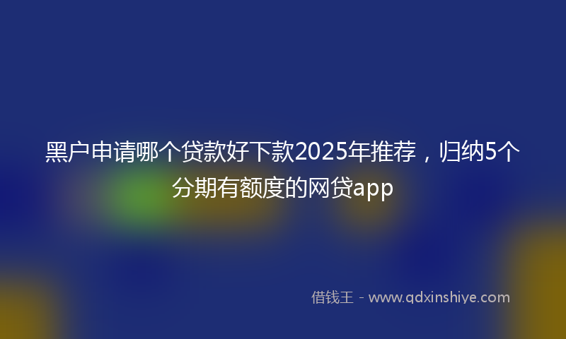 黑户申请哪个贷款好下款2025年推荐，归纳5个分期有额度的网贷app