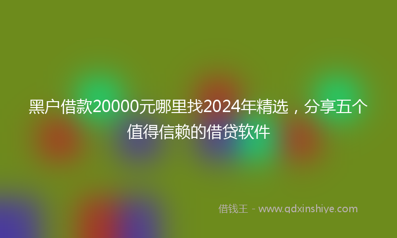 黑户借款20000元哪里找2024年精选，分享五个值得信赖的借贷软件