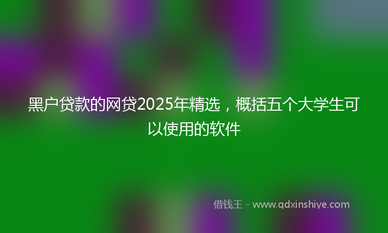 黑户贷款的网贷2025年精选，概括五个大学生可以使用的软件