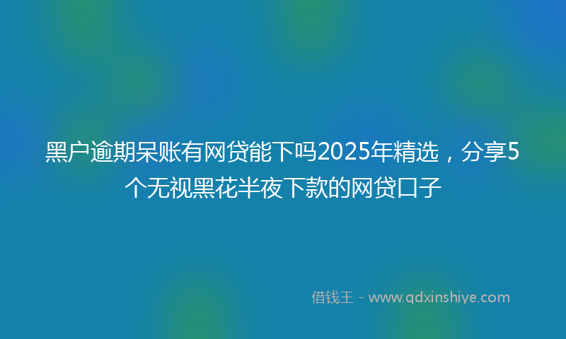 黑户逾期呆账有网贷能下吗2025年精选，分享5个无视黑花半夜下款的网贷口子