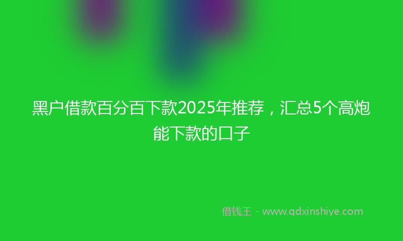 黑户借款百分百下款2025年推荐，汇总5个高炮能下款的口子