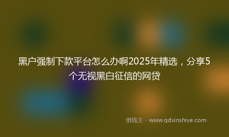 黑户强制下款平台怎么办啊2025年精选，分享5个无视黑白征信的网贷