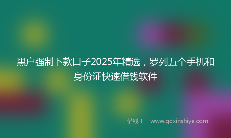 黑户强制下款口子2025年精选，罗列五个手机和身份证快速借钱软件