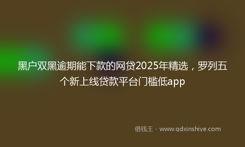 黑户双黑逾期能下款的网贷2025年精选，罗列五个新上线贷款平台门槛低app
