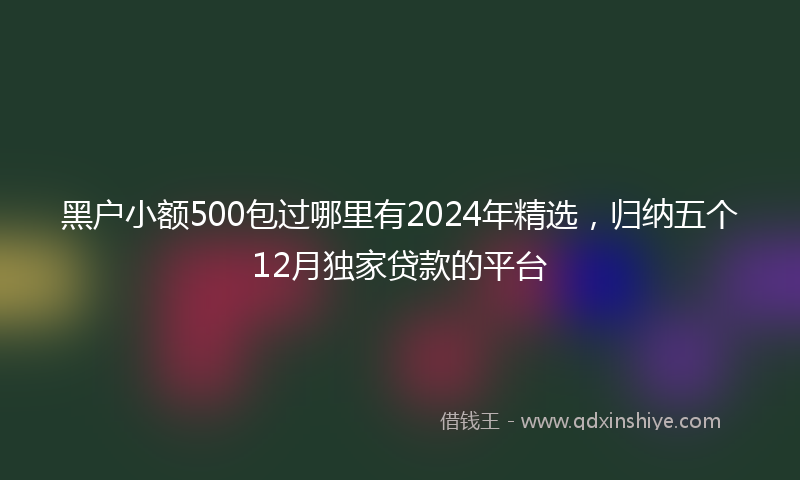 黑户小额500包过哪里有2024年精选，归纳五个12月独家贷款的平台