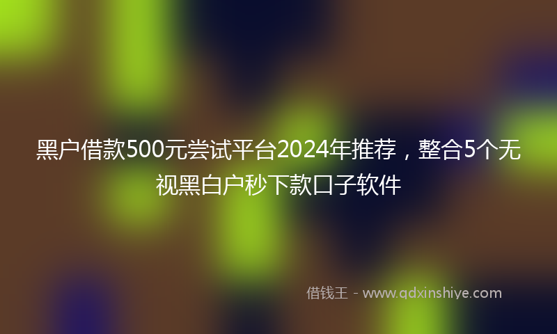 黑户借款500元尝试平台2024年推荐，整合5个无视黑白户秒下款口子软件