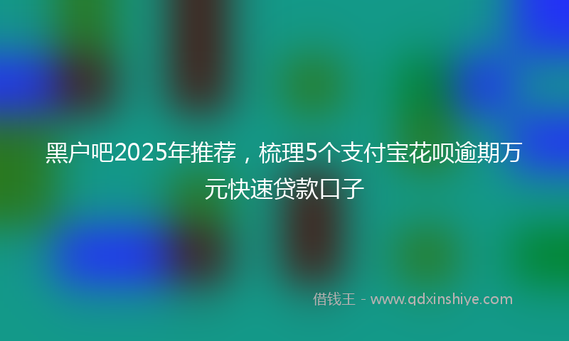 黑户吧2025年推荐，梳理5个支付宝花呗逾期万元快速贷款口子