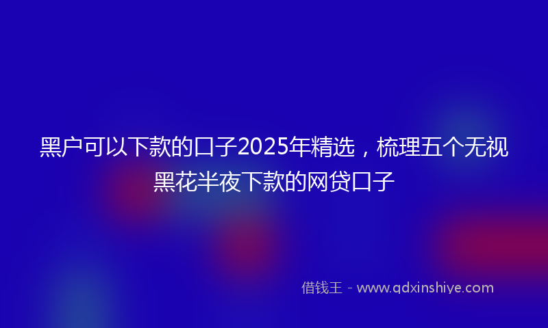 黑户可以下款的口子2025年精选，梳理五个无视黑花半夜下款的网贷口子