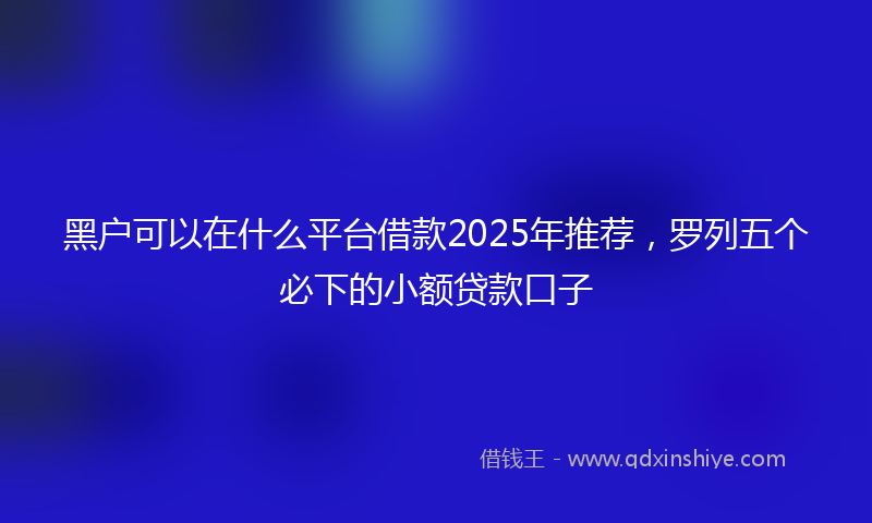 黑户可以在什么平台借款2025年推荐，罗列五个必下的小额贷款口子