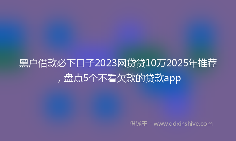 黑户借款必下口子2023网贷贷10万2025年推荐，盘点5个不看欠款的贷款app
